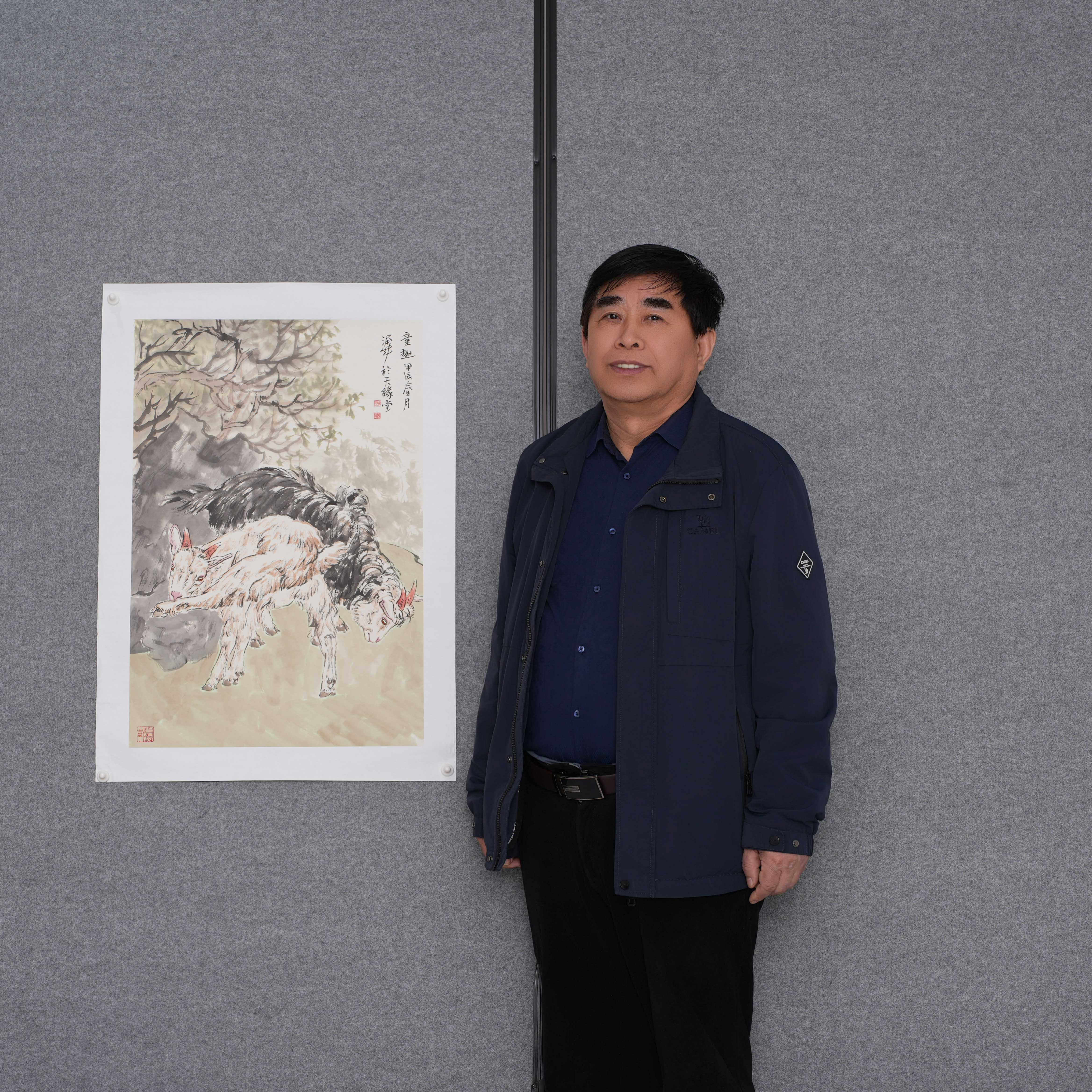 75金涌焱【中美协老师】羊2.7平尺国画