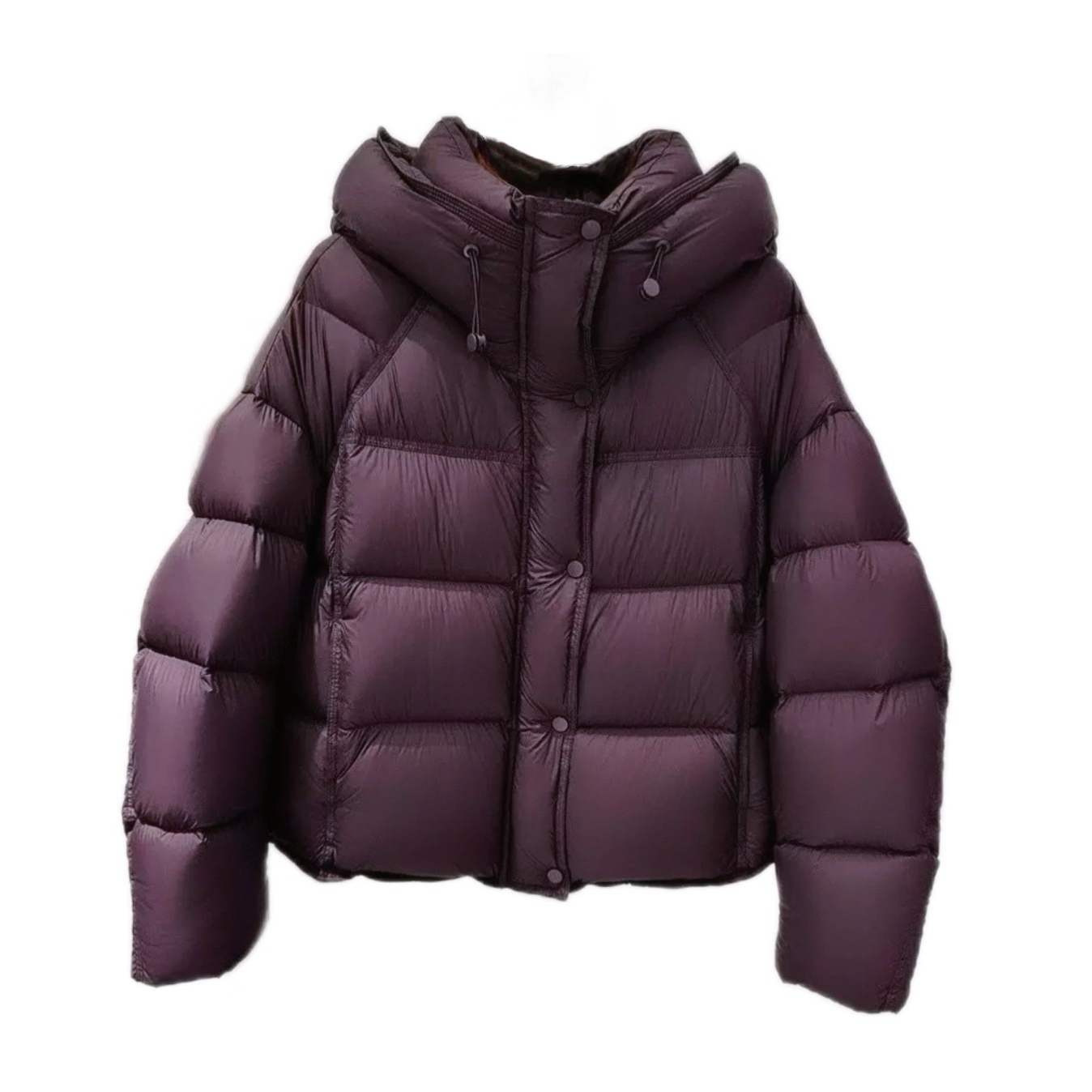 乌梅紫肯豆风面包连帽羽绒服 2025冬季新款加厚