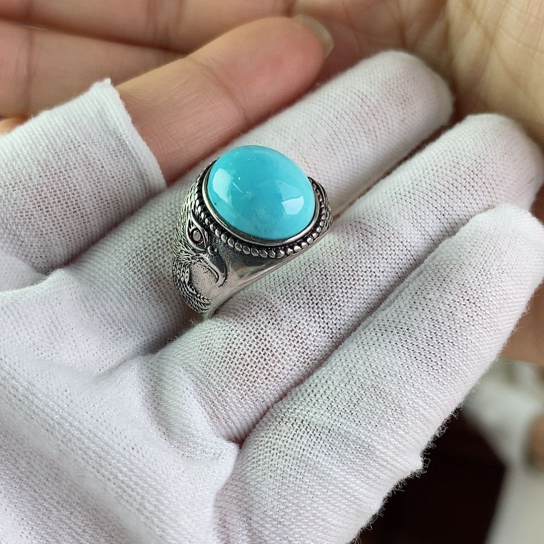 绿松石珠宝奇石银S925镶嵌