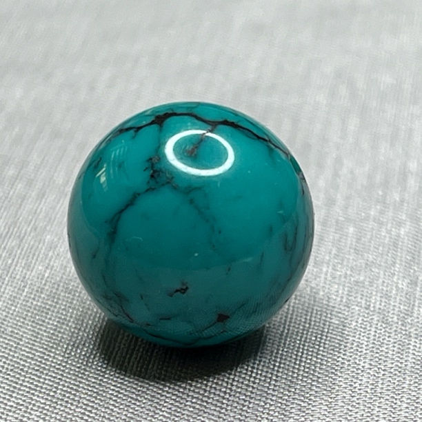 绿松石圆珠，直径15.3mm重5.26克