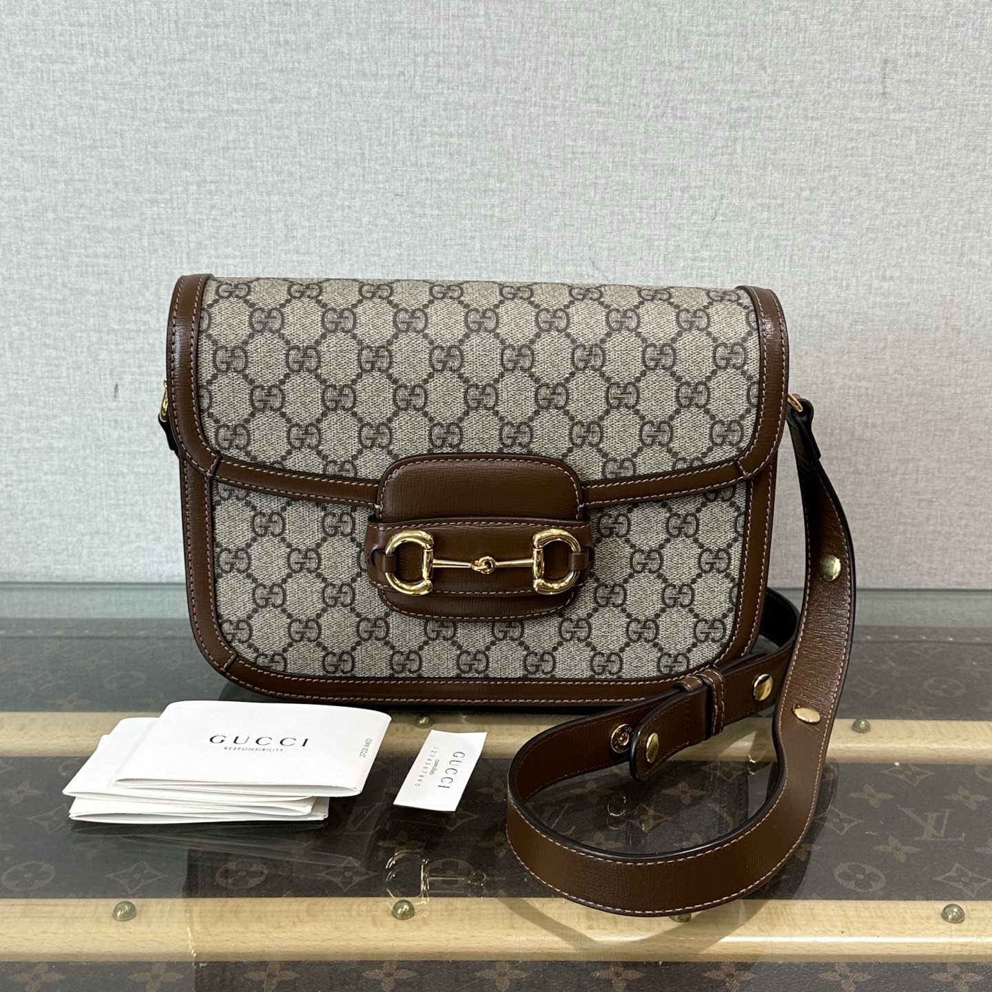 95新 GUCCI/古驰 【小竹子首播福利】1955中号马鞍单肩斜挎包