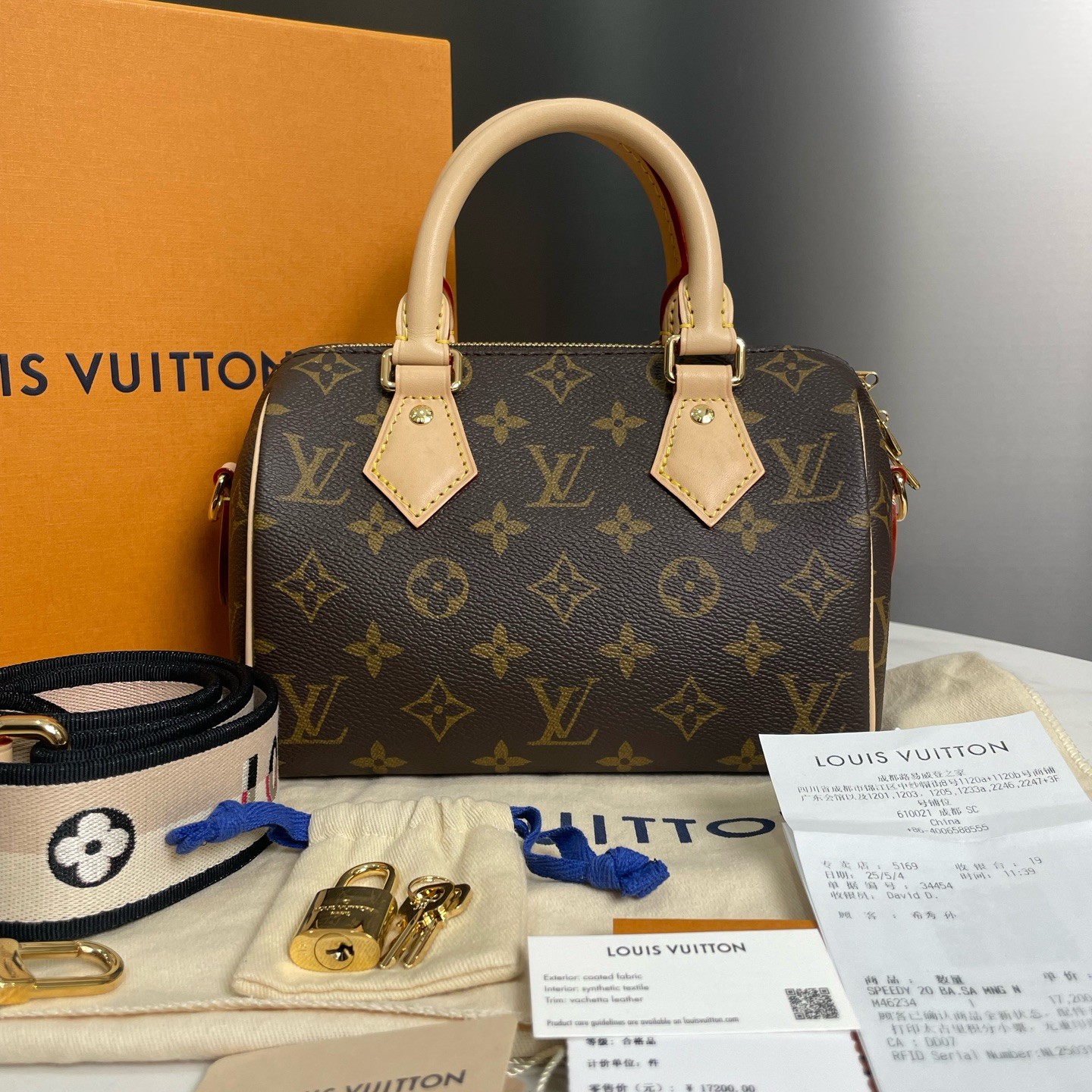 99新 LouisVuitton/路易威登 芯片款闲置大全套Speedy 2016545154