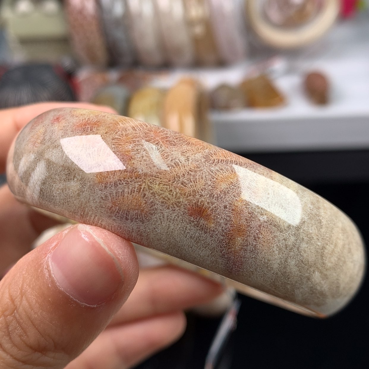 【闪购商品】硅化珊瑚（珊瑚玉）手镯未镶嵌福利手镯59.7（21号）