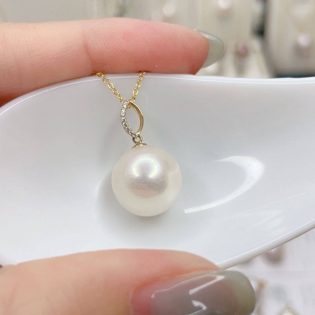 ʚ***️淡水珍珠18K金镶嵌吊坠(赠链)