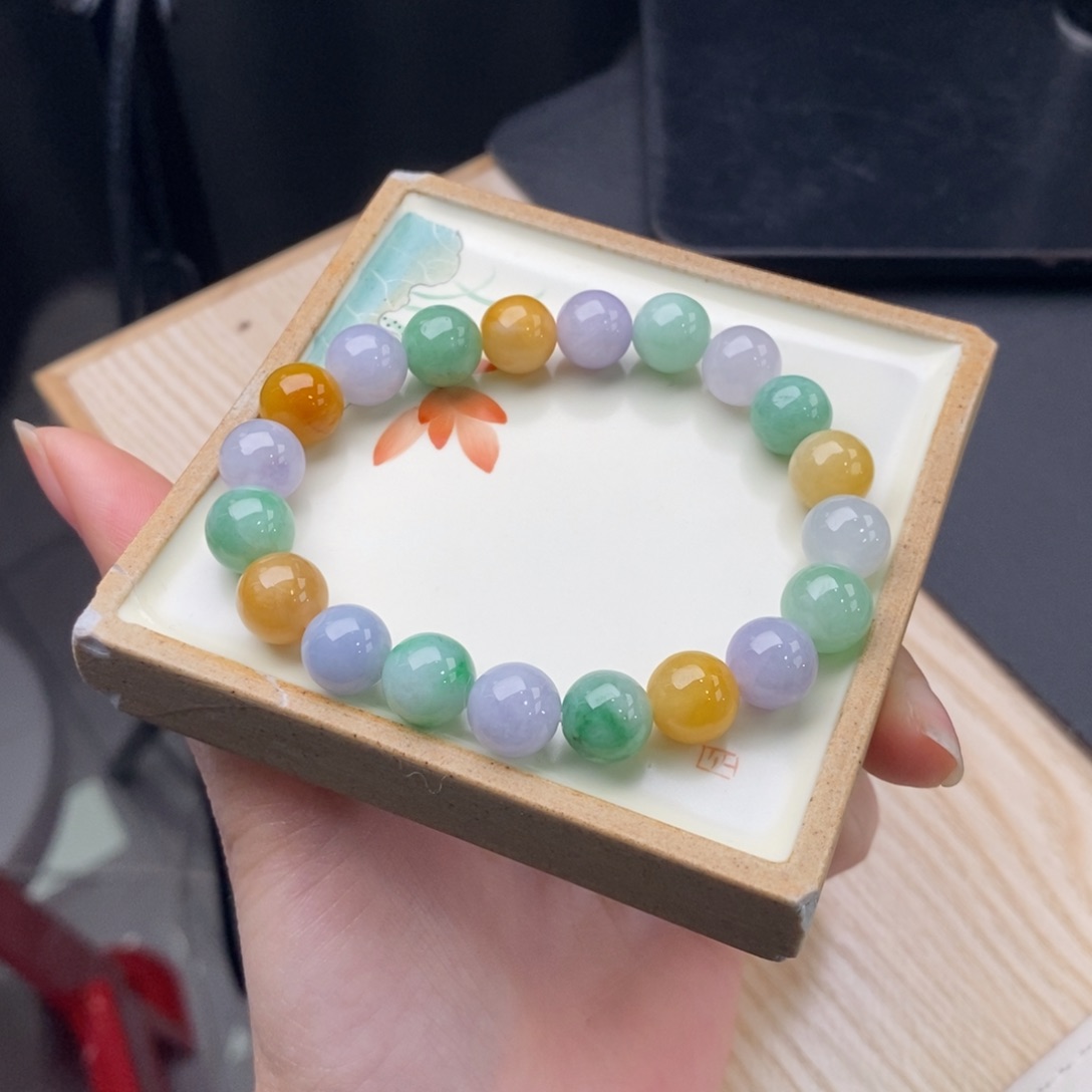 翡翠手链未镶嵌方*土天然翡翠手串Y42