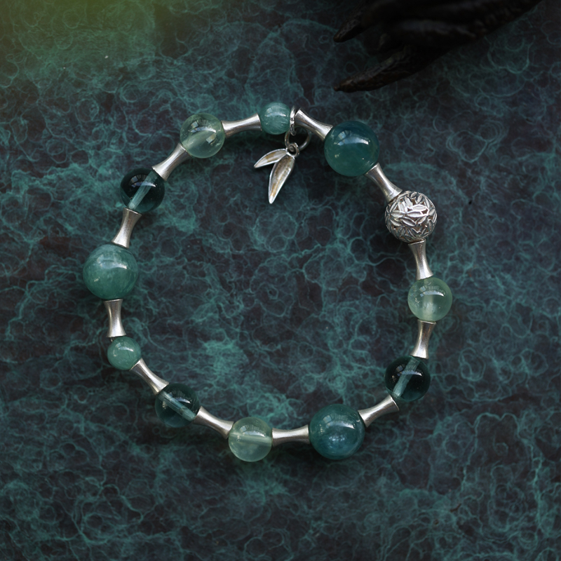 非金属合成锆石手链 竹吟东方2国风淡雅单圈手链【哎呦家18060】