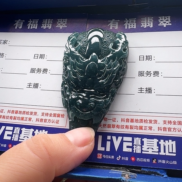颈饰未镶嵌翡翠龙牌