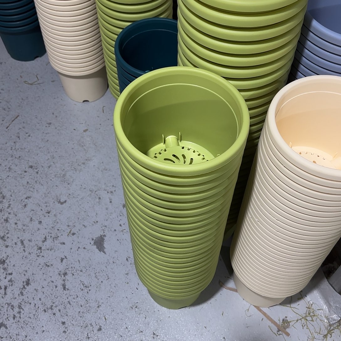 微瑕花盆3号5个无托，果绿