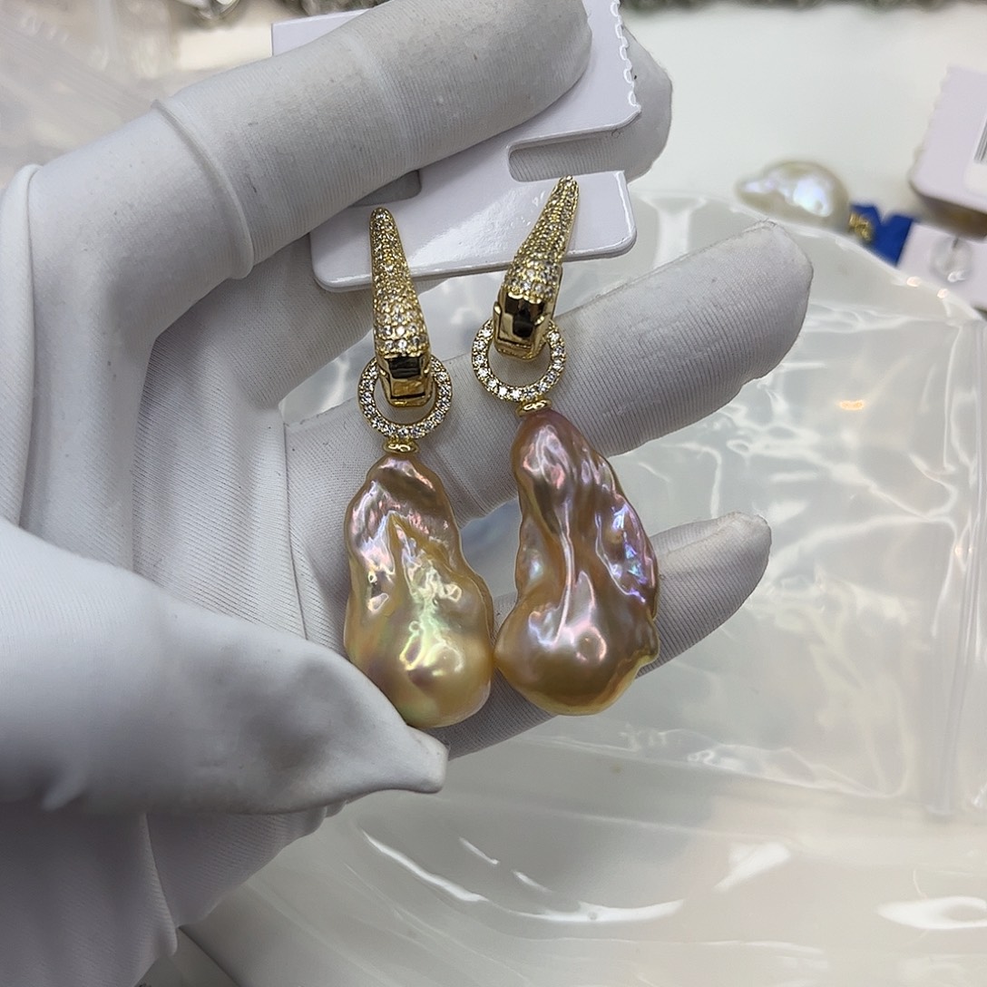 耳饰淡水珍珠合金