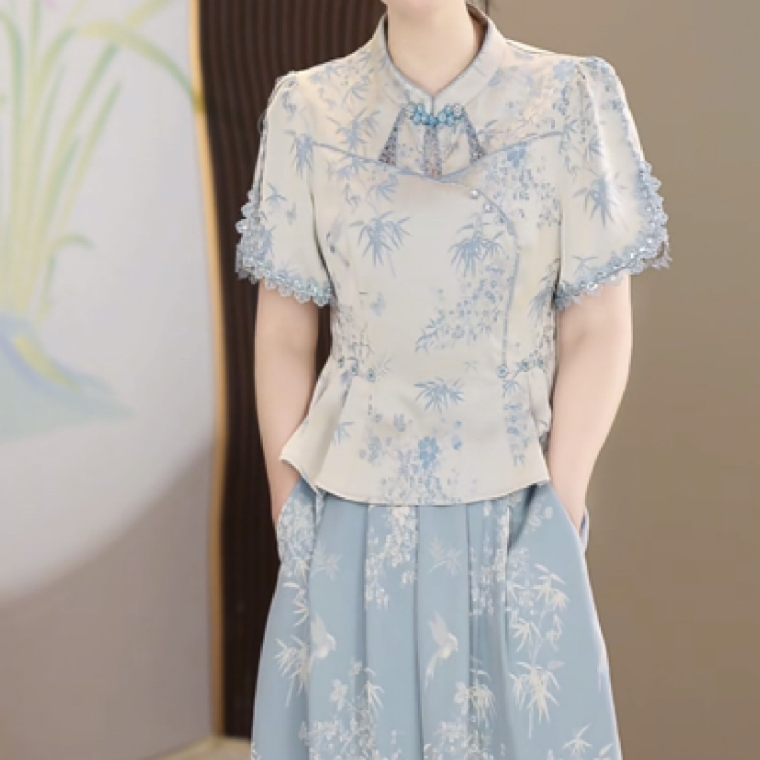 A0642夏季新款新新式修身显瘦遮肉套套装