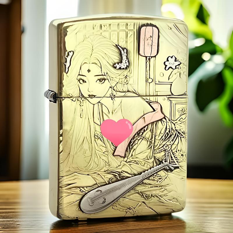 ZIPPO打火机【王昭君】黄铜盔甲原装正品煤油防风男士生日礼物DYJ1