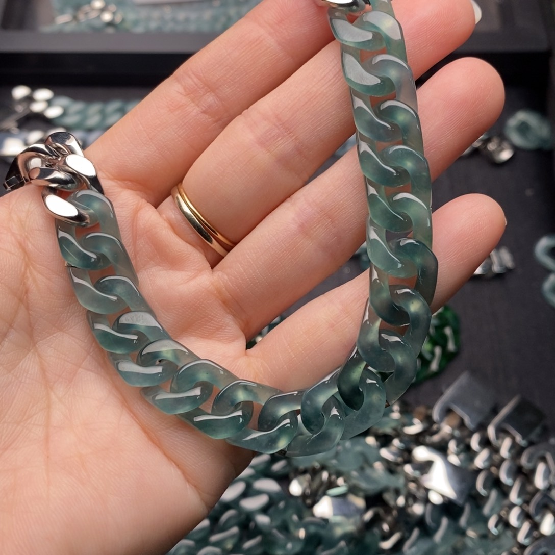 尧***平翡翠未镶嵌手链手链10002