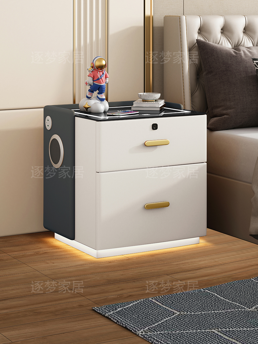 8智能床头柜保险箱隐藏式简约现代家用多功能感应灯防盗保险柜