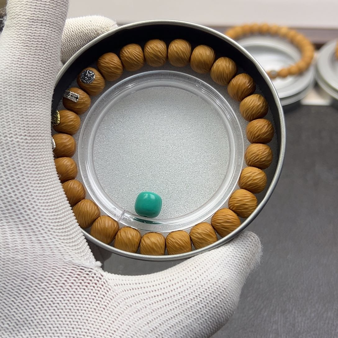 猴头核桃吊坠云锦四标 925银全品无暇