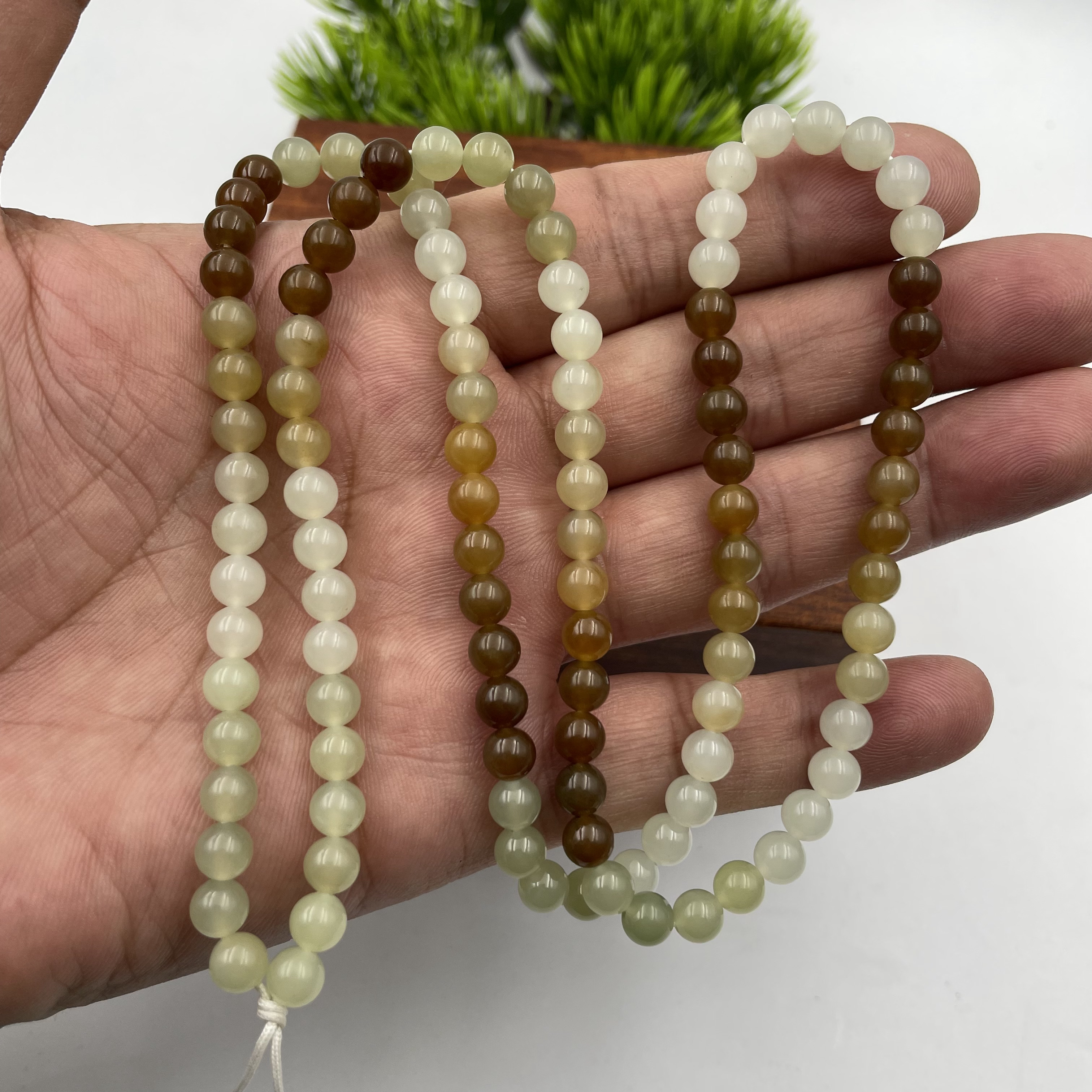和田玉纯天然精品6mm楼兰多宝圆珠挂链项链锁骨链6-18多样性发一