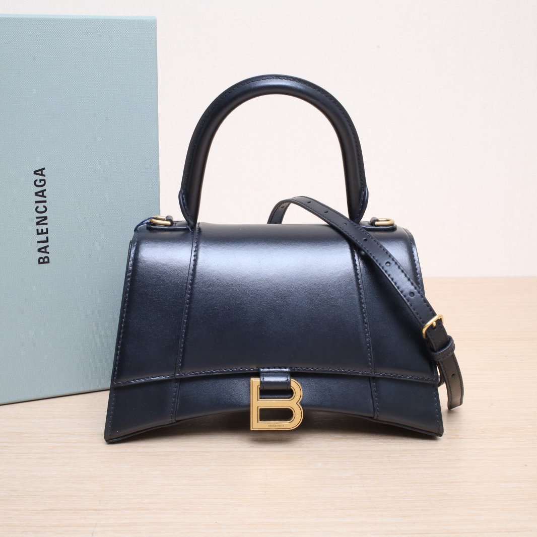 99新 Balenciaga/巴黎世家 小花姑姑258029沙漏 S码 光面 黑色包