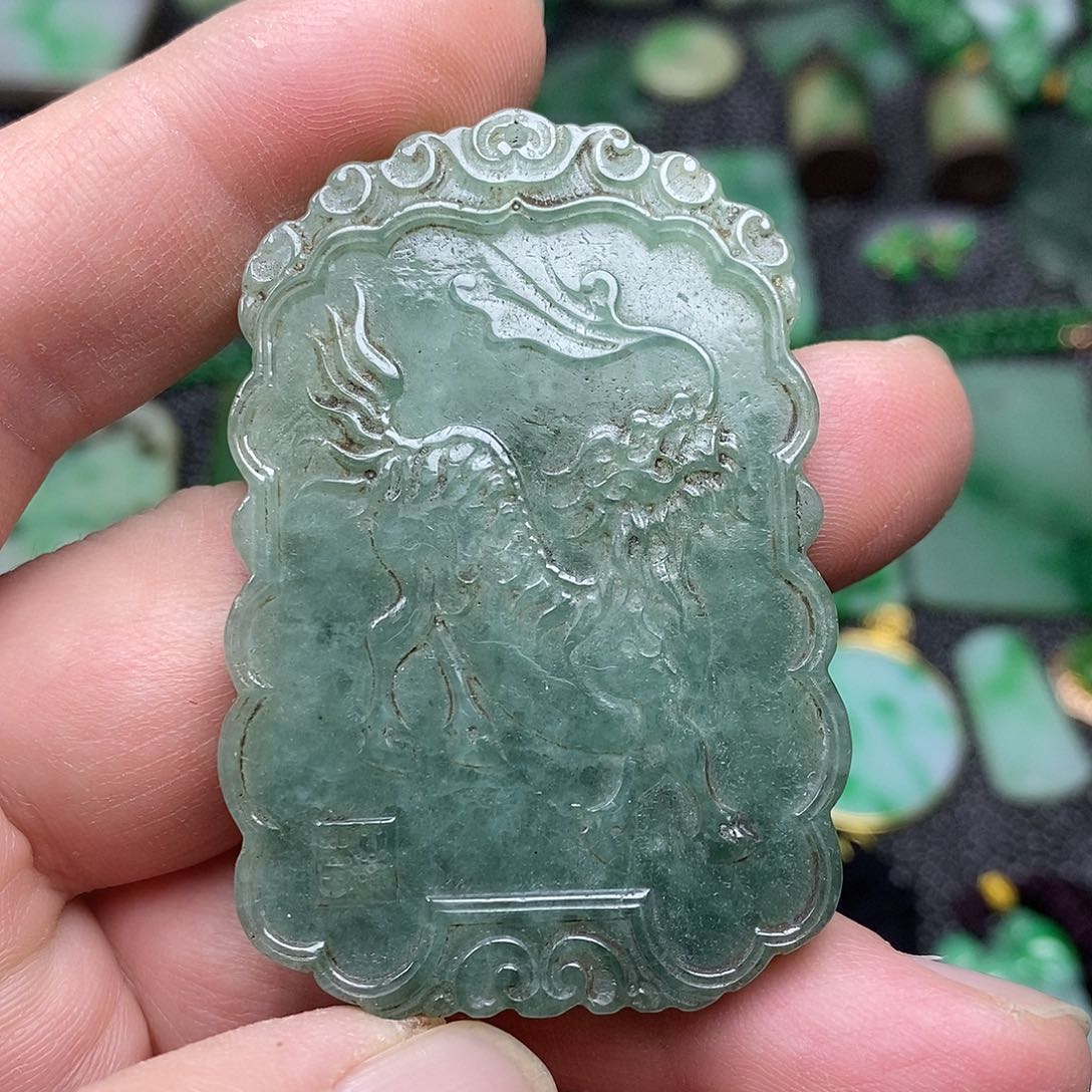 翡翠挂件未镶嵌缅甸天然翡翠寿天百禄