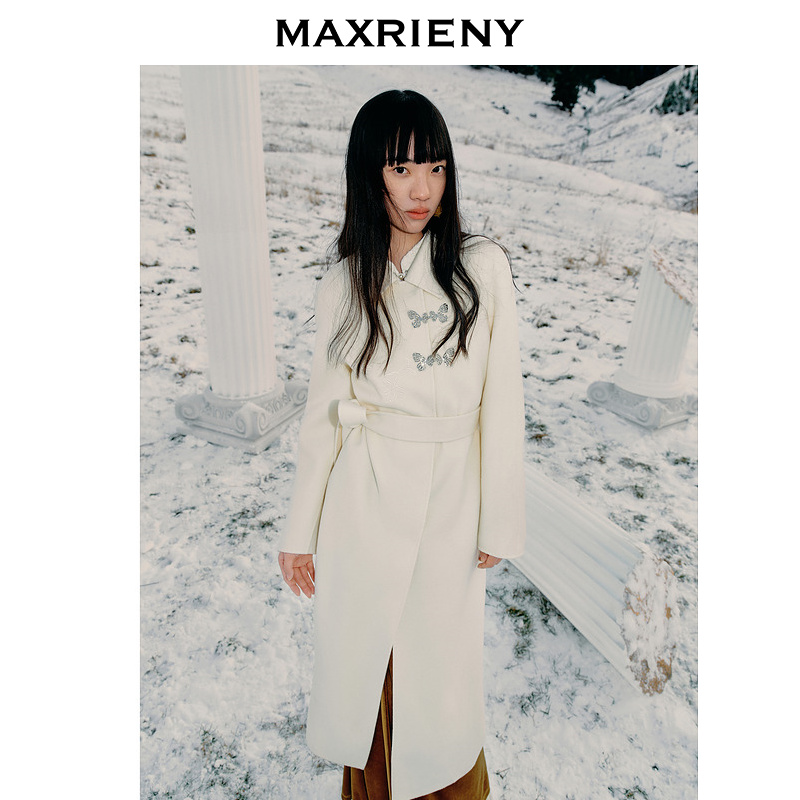 MAXRIENY[东方新摩登]君兰大衣24秋冬新款贵雅新中式毛呢外套澳毛