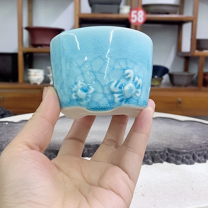 紫砂花盆瑕疵5.5-8。。。。