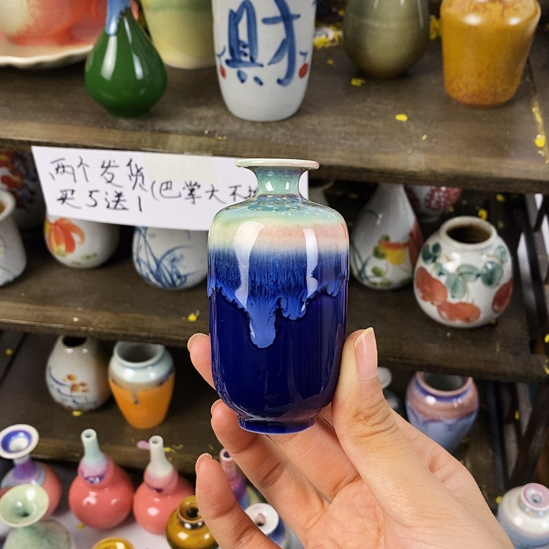 摆件景德镇高温陶瓷小花瓶