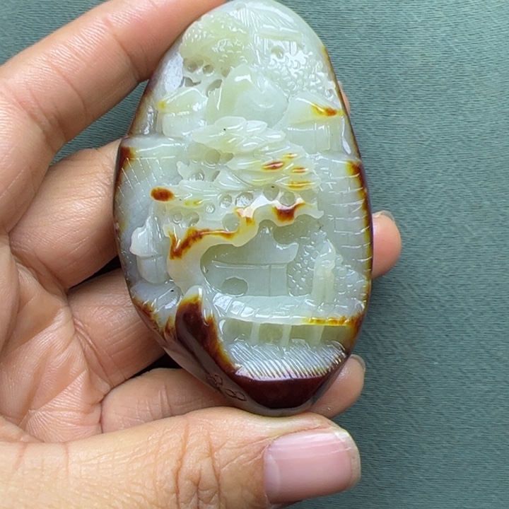 和田玉把件未镶嵌华*平