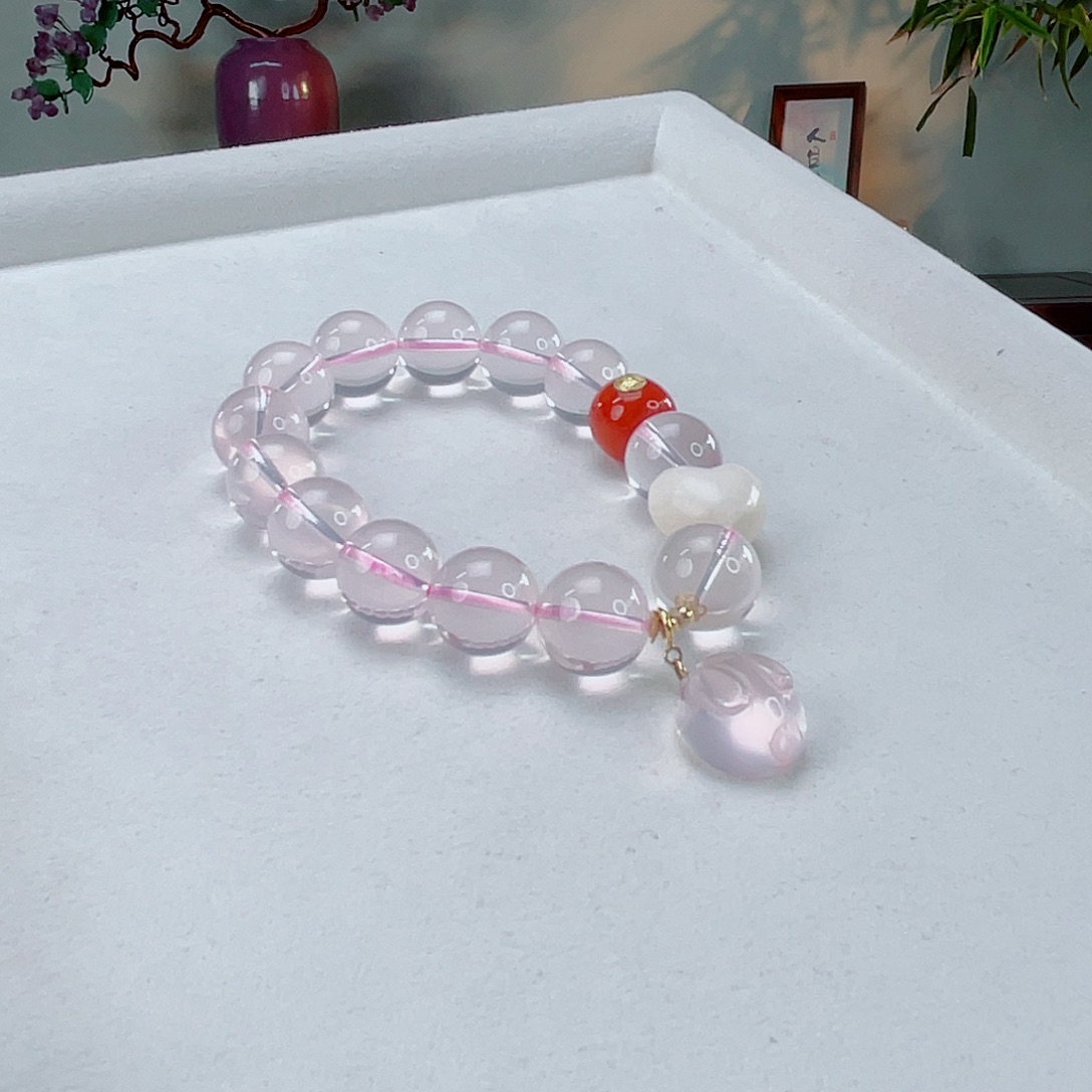 水晶手链18K金镶嵌水晶13.3