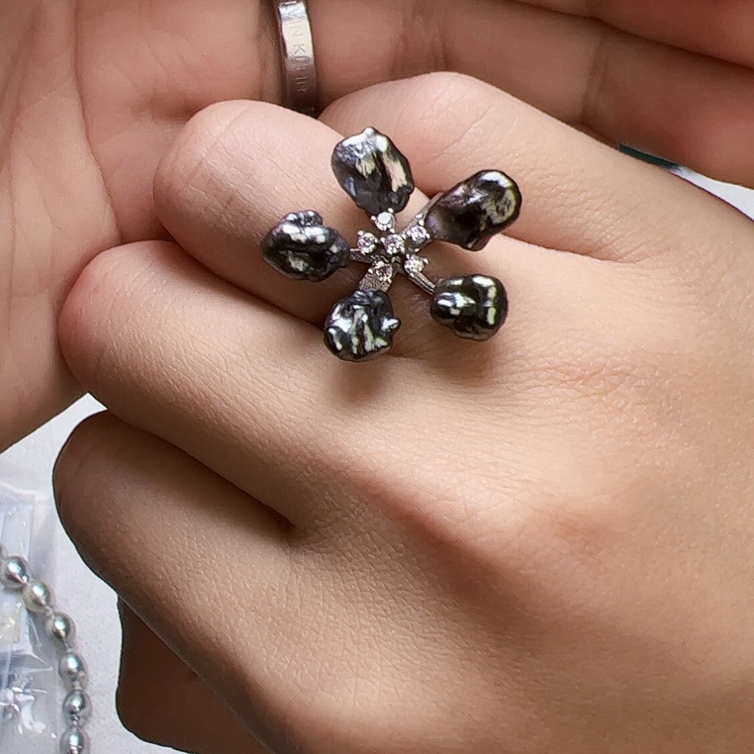 海水珍珠戒指银S925镶嵌