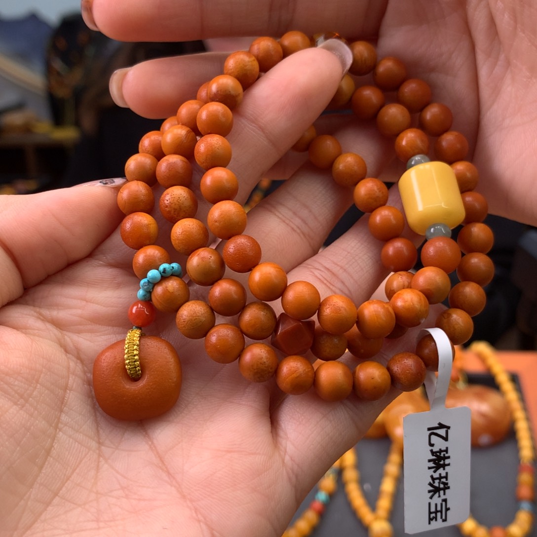 蜜蜡手串未镶嵌天然
