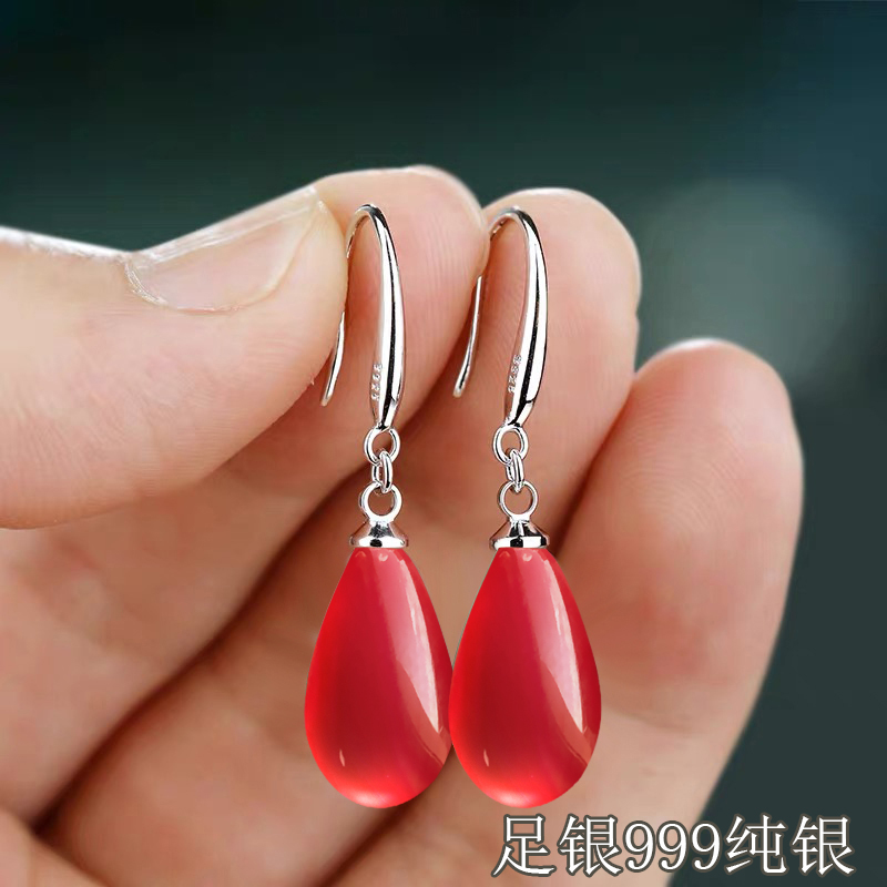 足银耳饰 爆款正品s999纯银耳环复古国风耳坠2026年爆款气质耳饰
