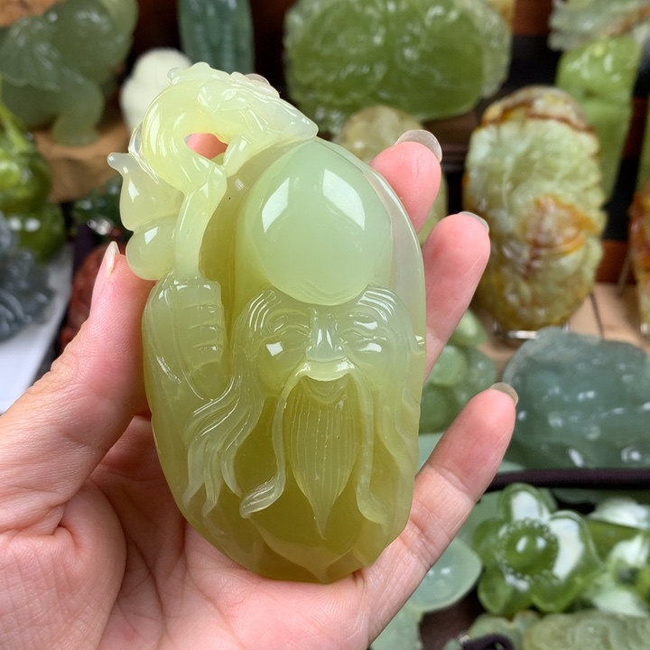 未镶嵌岫玉手把件
