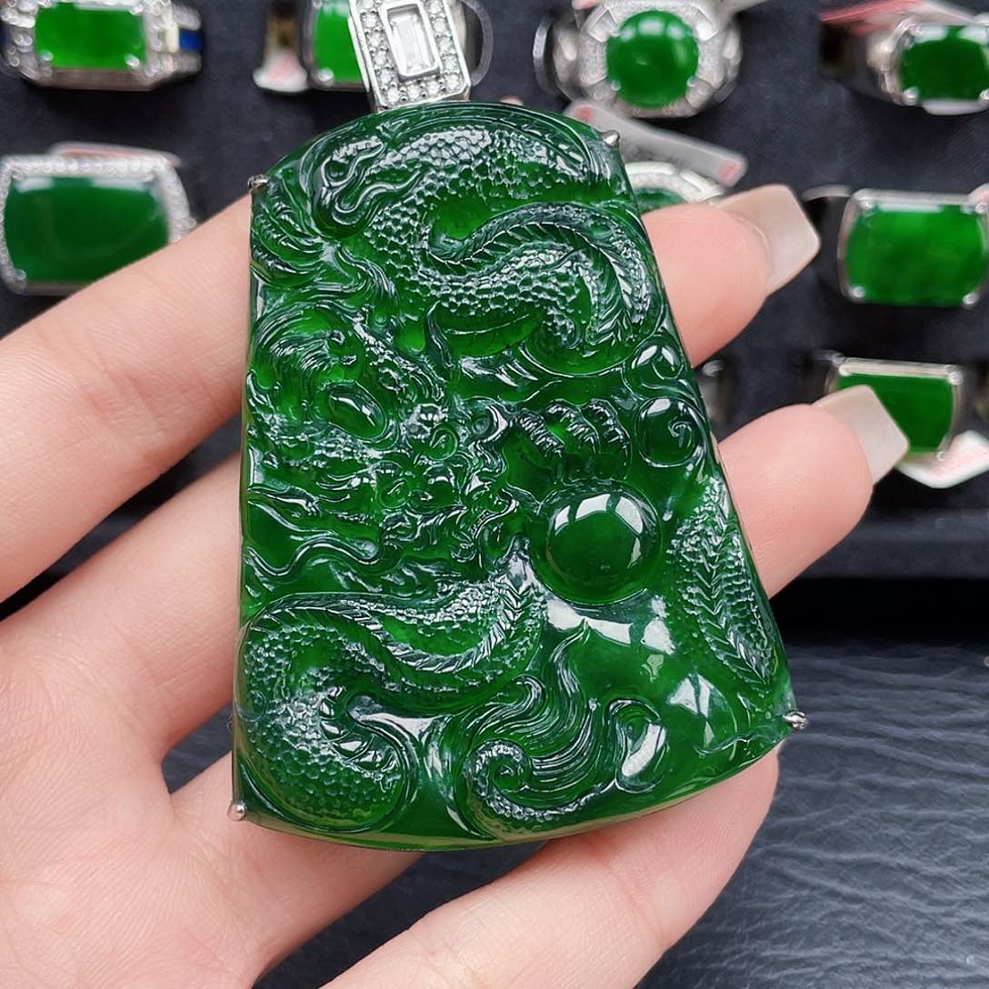 翡翠颈饰银S925镶嵌沐*天然A货翡翠