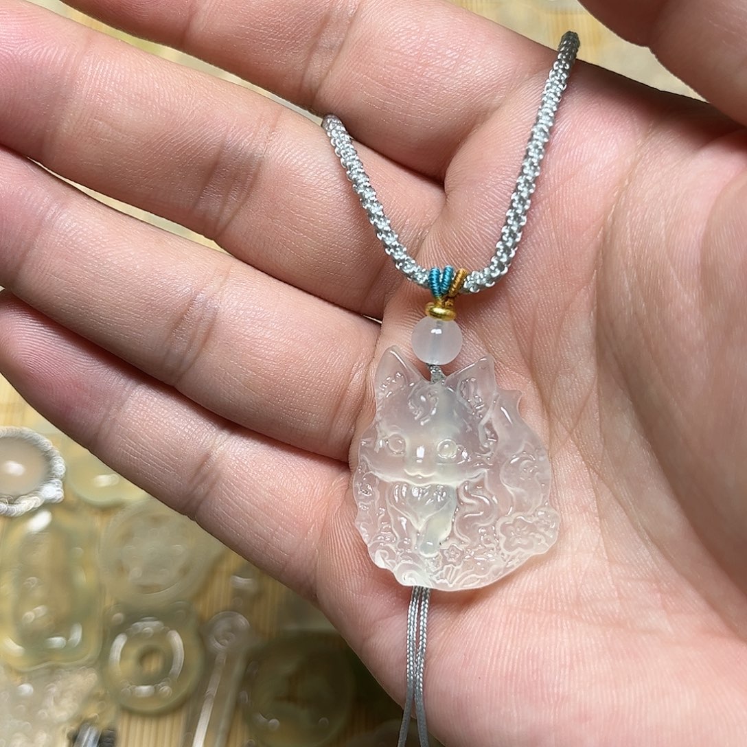 蛇纹石玉银S925镶嵌颈饰