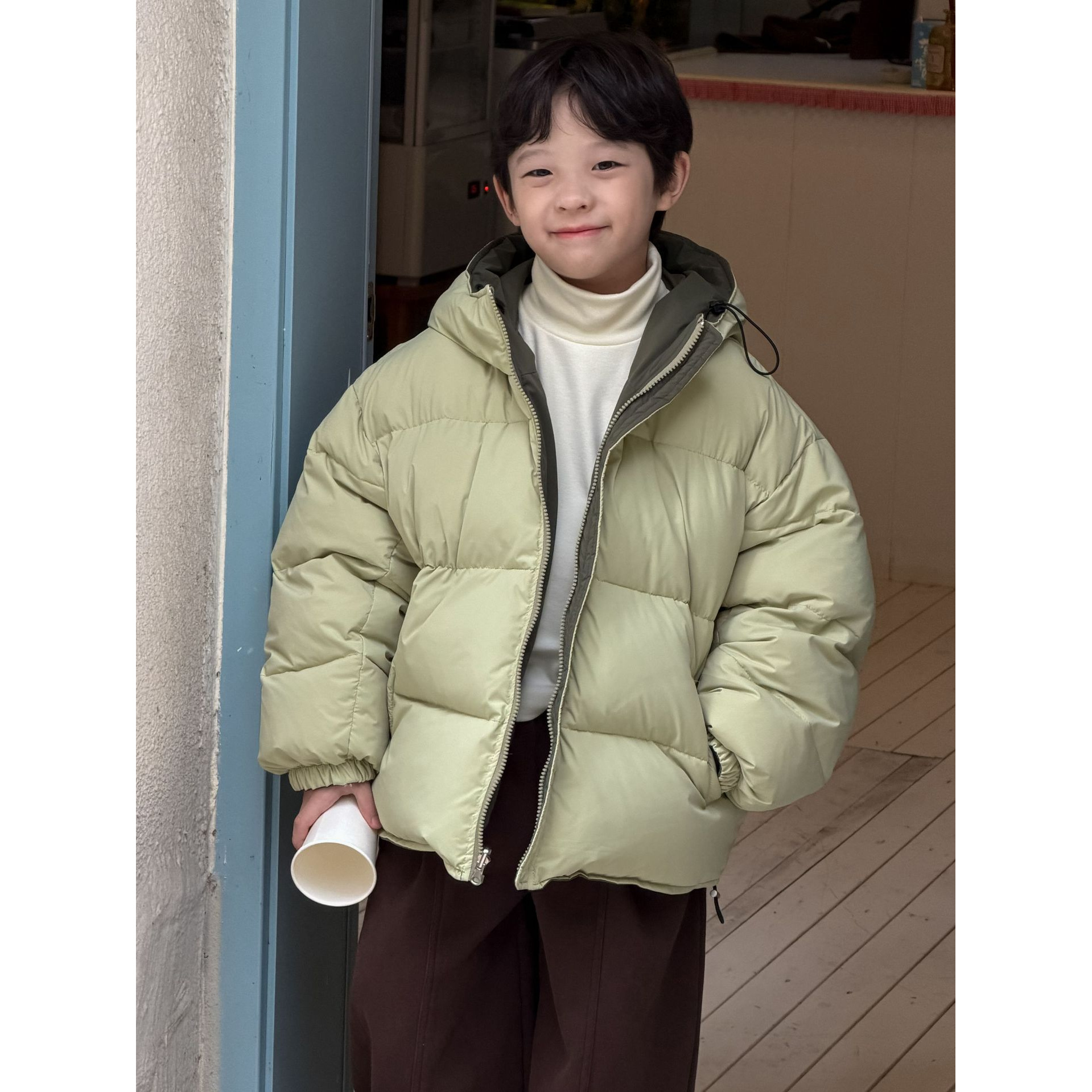【Tang小白】25秋冬新品韩国童装男童90白鸭绒加厚保暖两面穿羽绒服