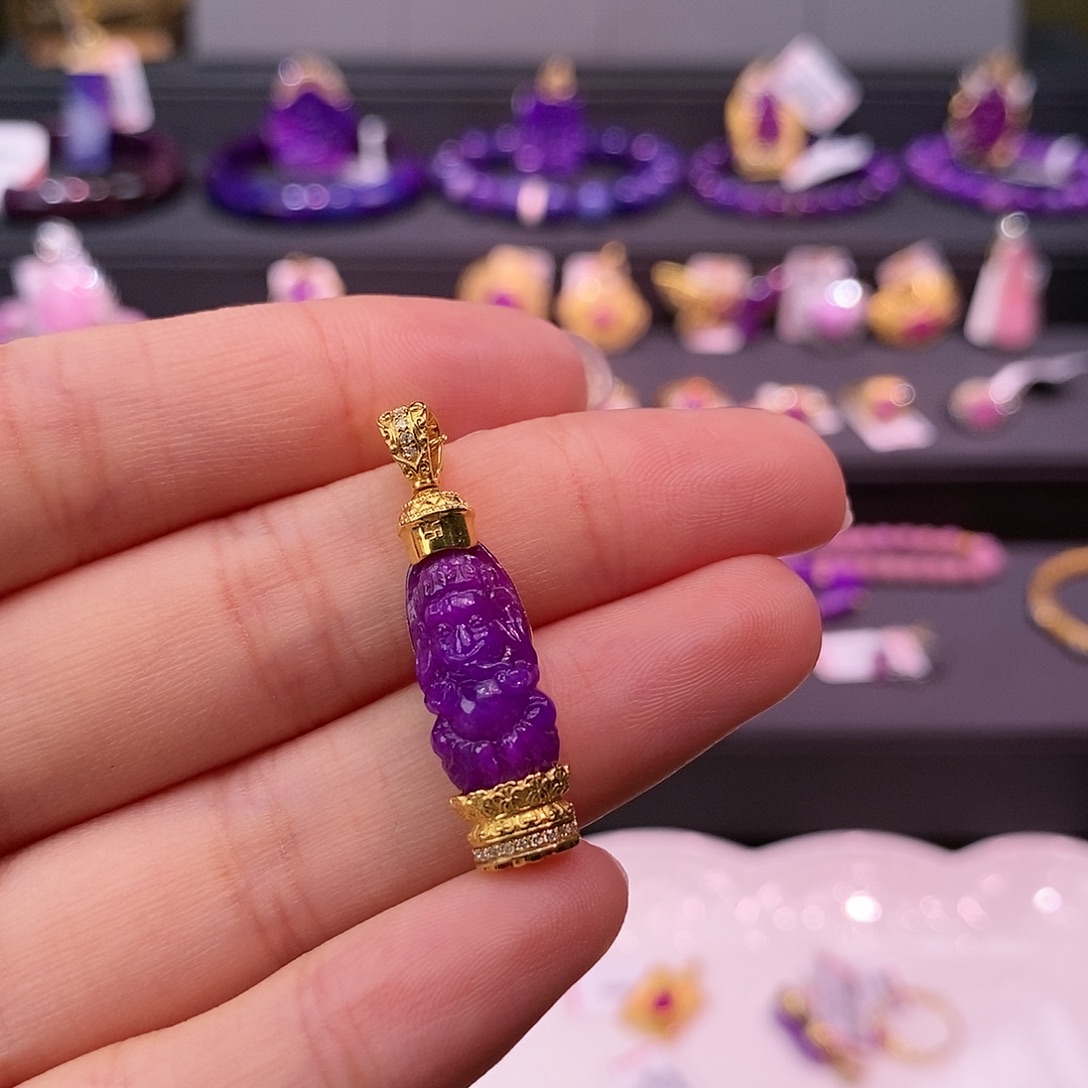 苏纪石（舒俱来）18K金镶嵌吊坠(不含链)