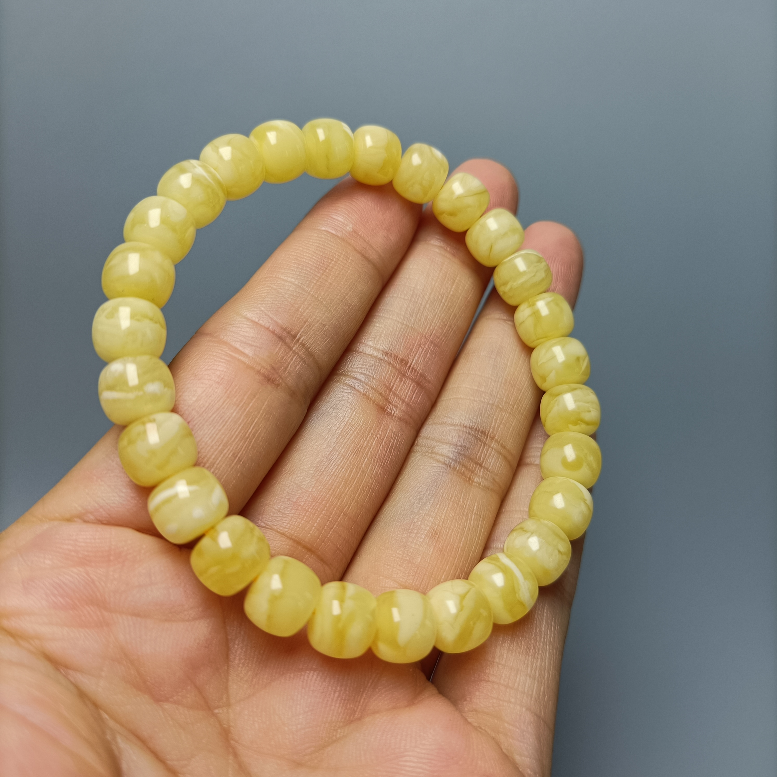 8.0珠径老型手串~天然俄料虎皮蜜蜡妖花品质手串~4810