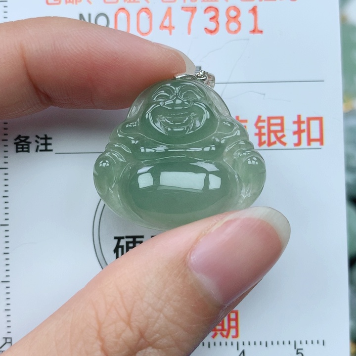 翡翠颈饰银S925镶嵌天然翡翠a货