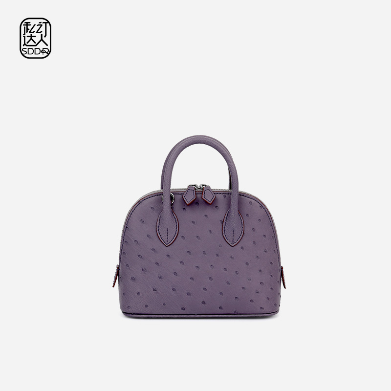 私订达人鳄鱼世家轻奢时尚真皮女包小众独特高端百搭鸵鸟皮斜跨包