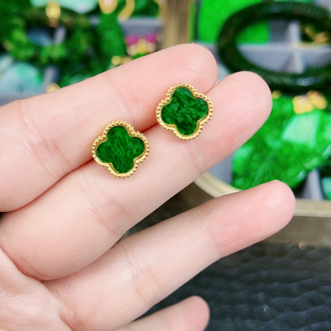 翡翠颈饰银S925镶嵌耳饰