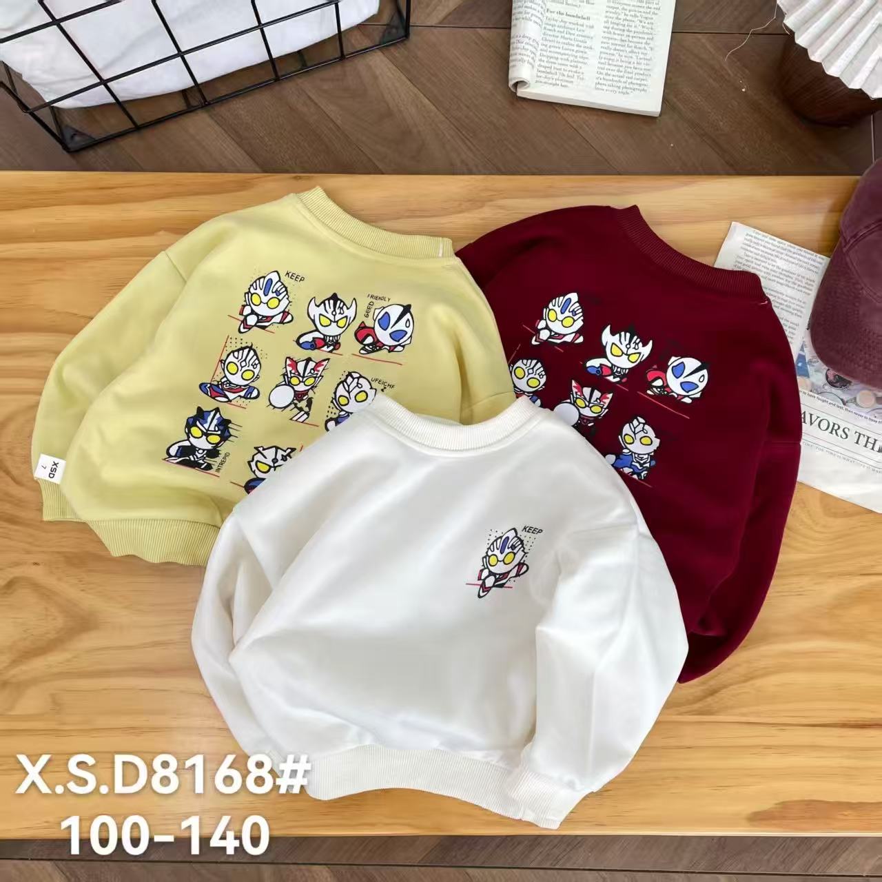 休闲卡通男卫衣卡通印花韩版刺绣秋冬冬季A类女童8168