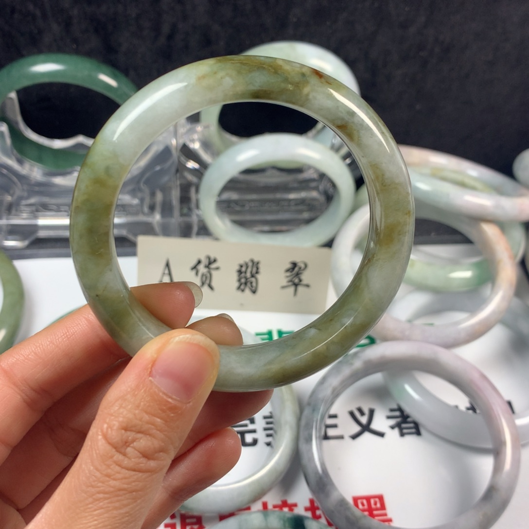 翡翠未镶嵌手镯12号  55.3圈