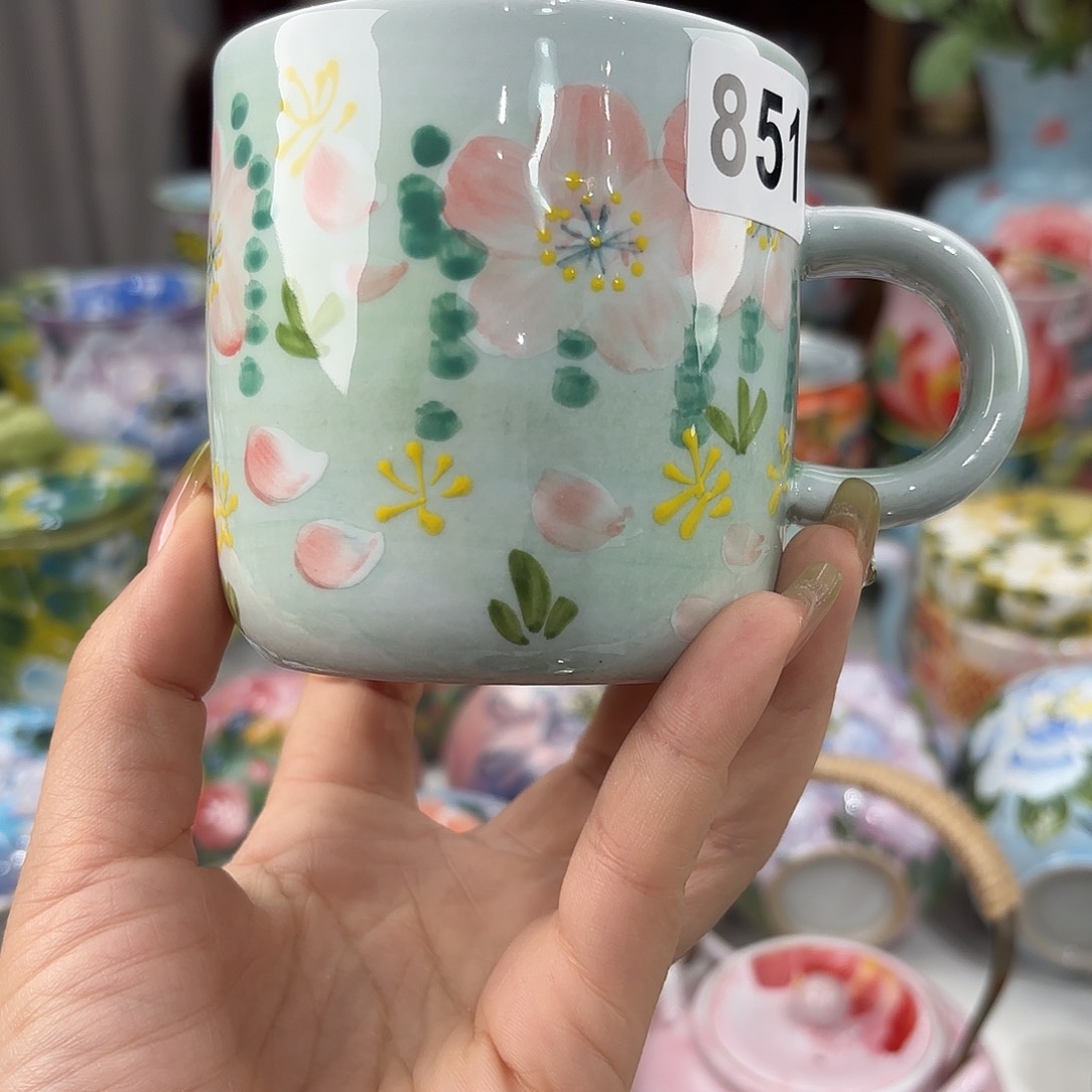 瓷片景德镇手绘高温釉下彩陶瓷茶具