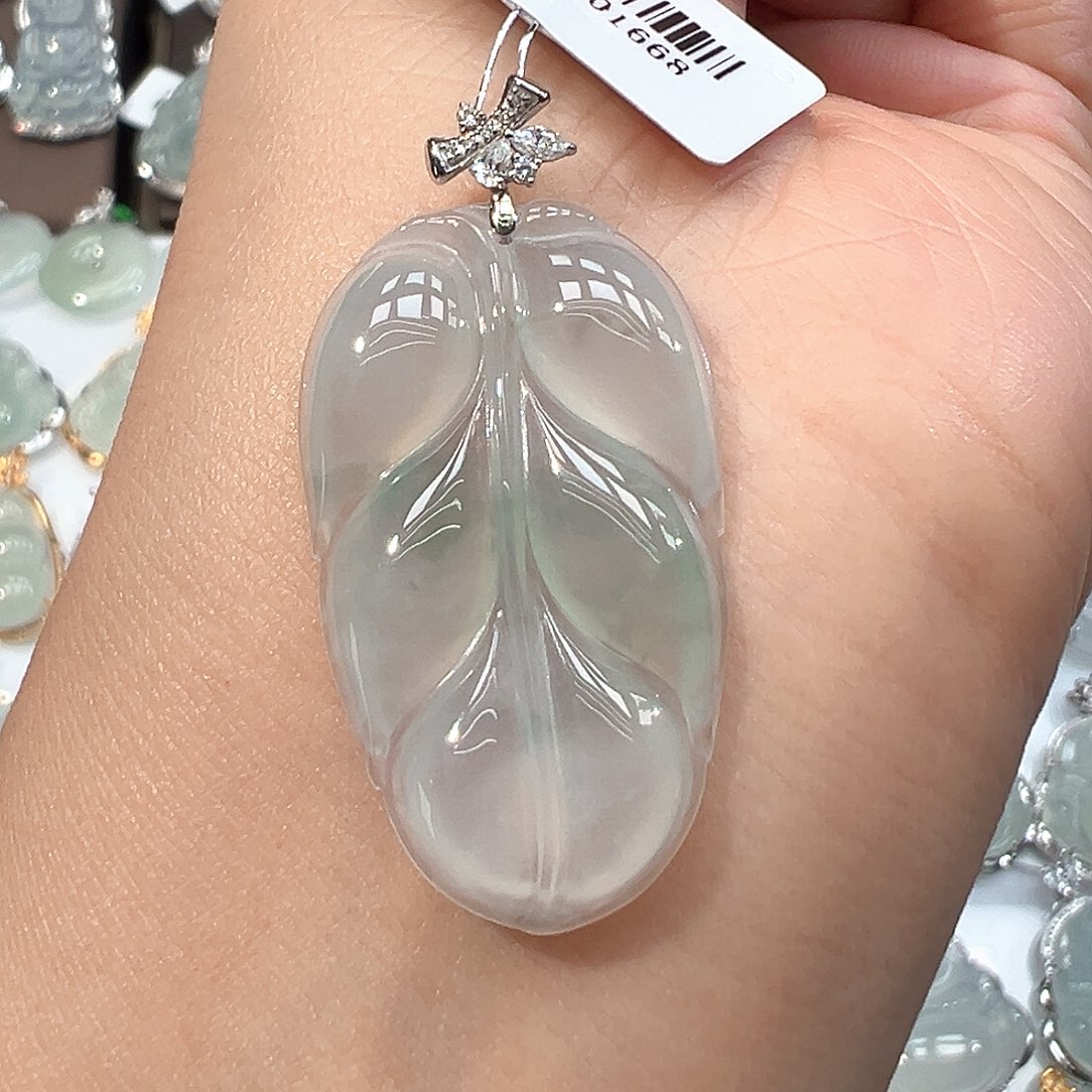 翡翠18K金镶嵌吊坠(不含链)1668