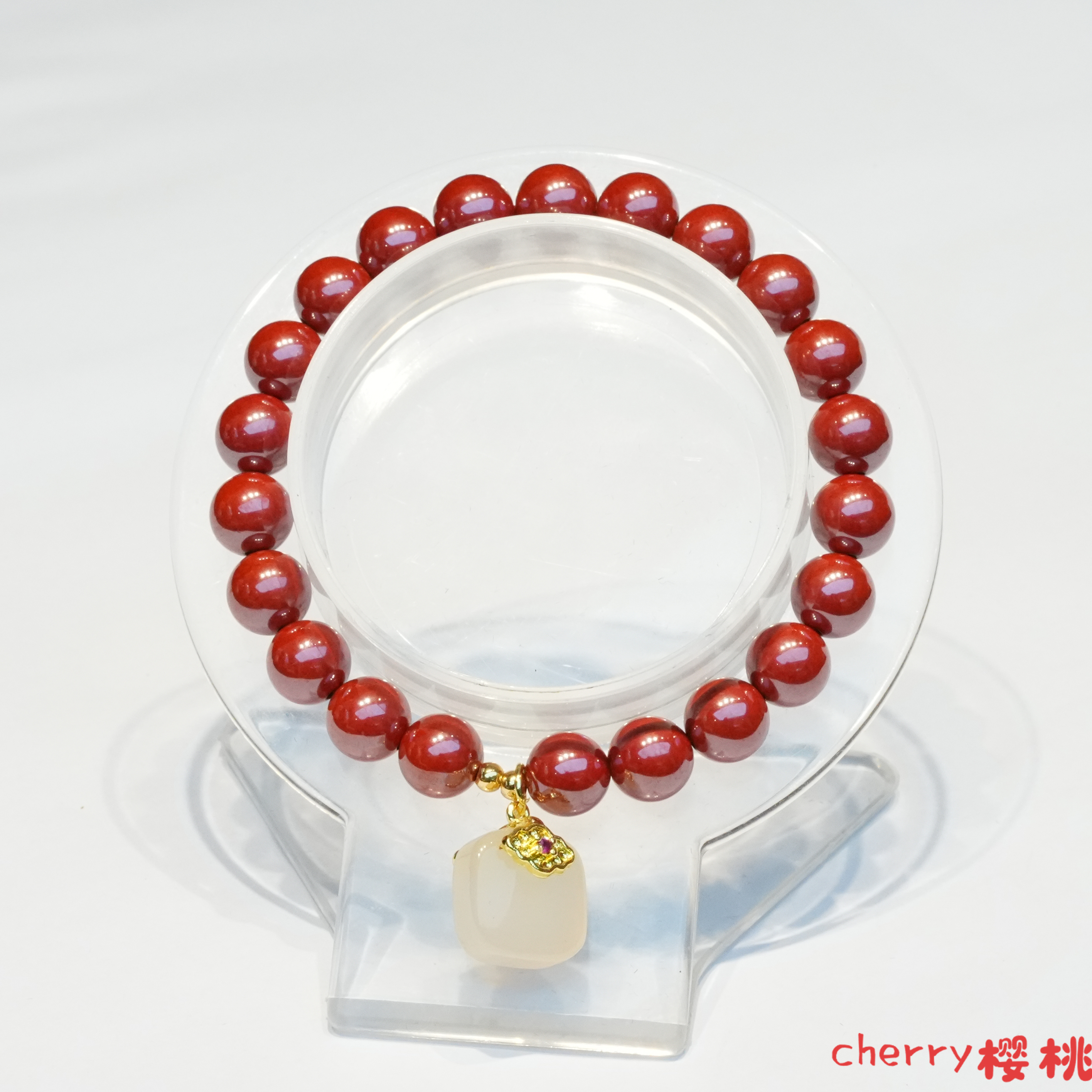 含辰砂工艺品朱砂帝王砂手串8mm左右 ZS002