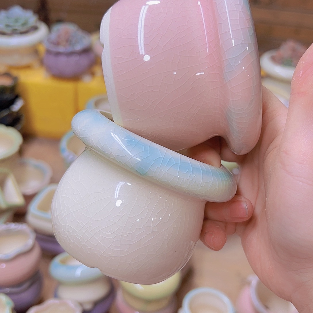 红陶陶瓷花盆当场满12包邮