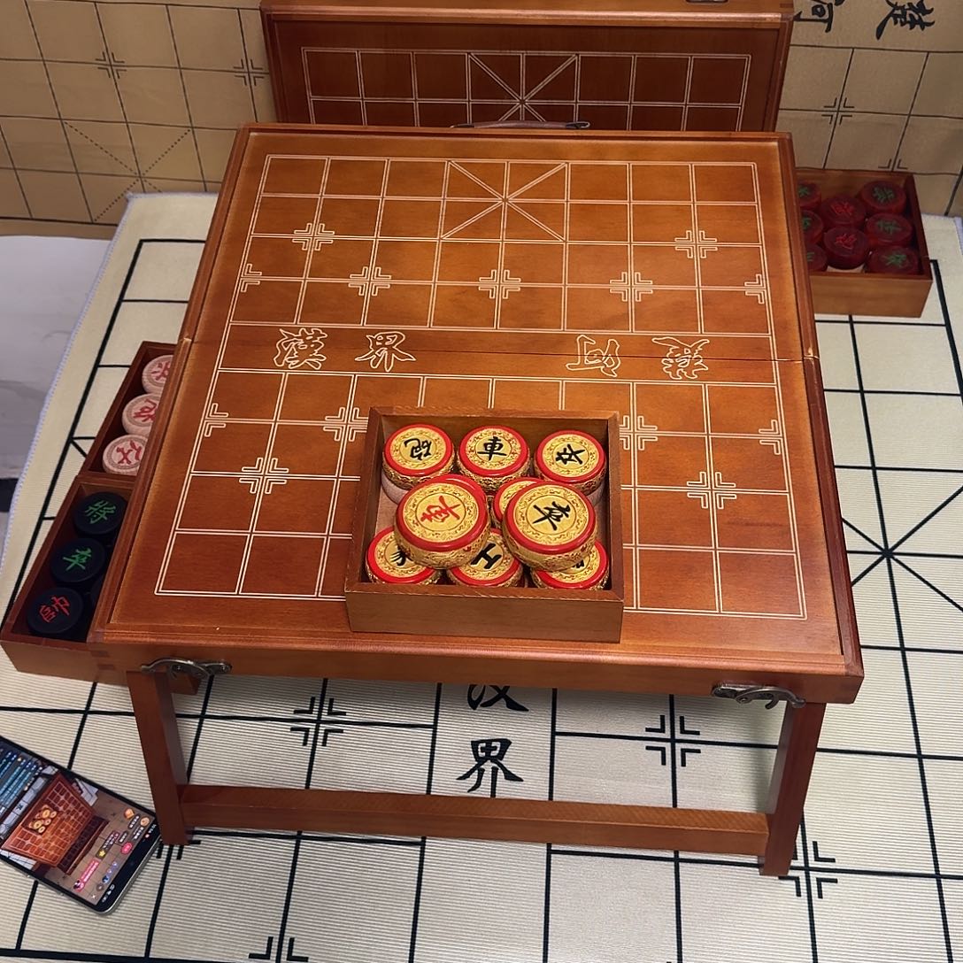 木60大号实木折叠棋桌➕金丝楠象棋