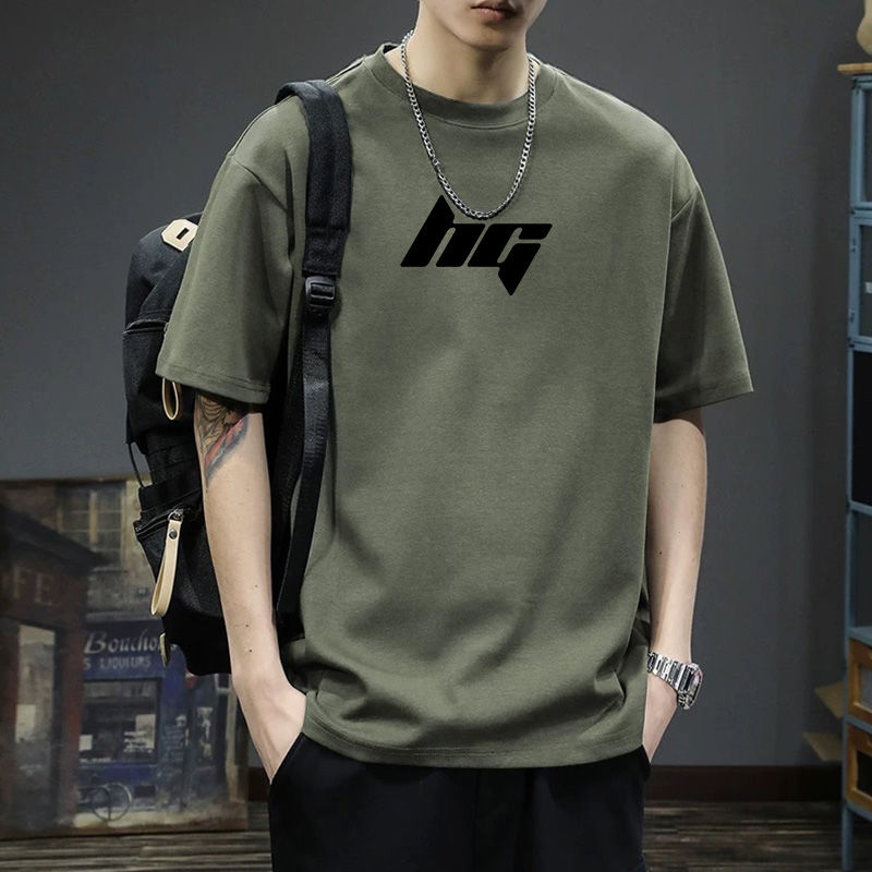 51-100编码烫钻高档短袖男士夏季圆领T恤时尚半袖体恤上衣