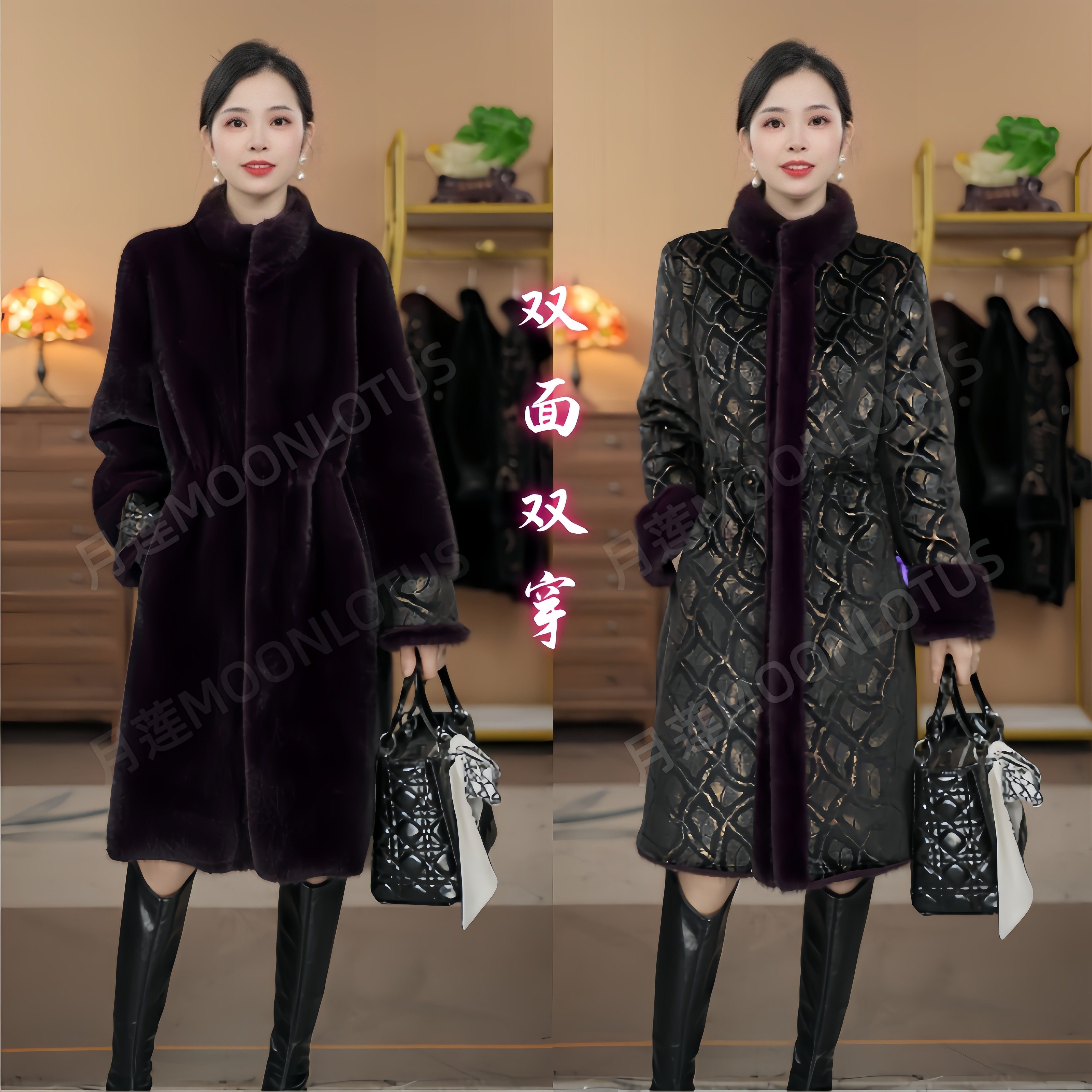 【城玮专属礼遇】89013  一裘双生  时光淬炼矜贵底色气质洋气外套