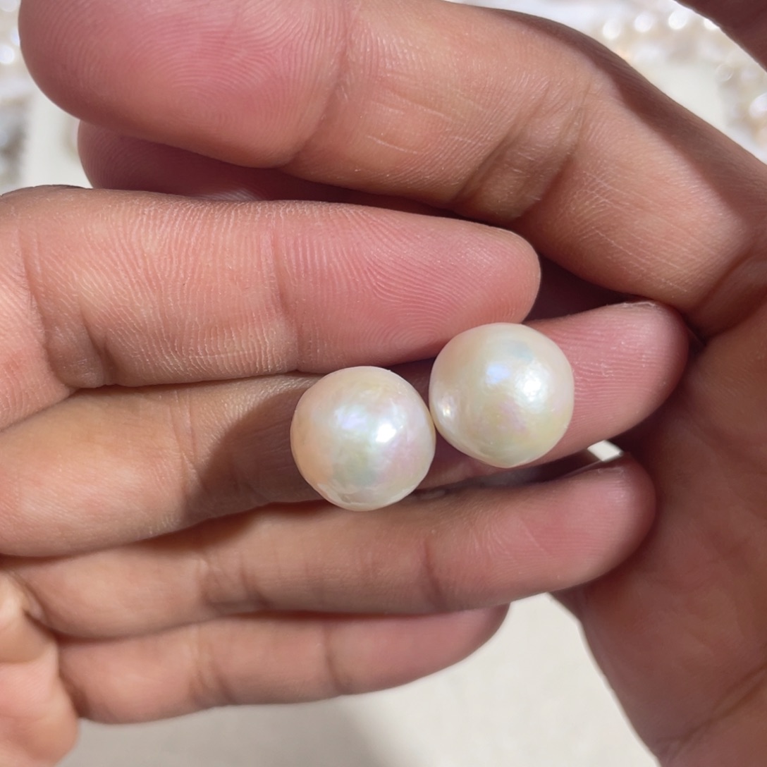 淡水珍珠耳饰银S925镶嵌06