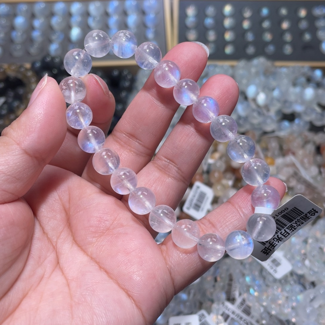 长石手链未镶嵌蓝月光手链9mm+捡漏价