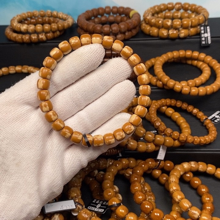 紫金鼠手串实心三花老型尺寸8.3